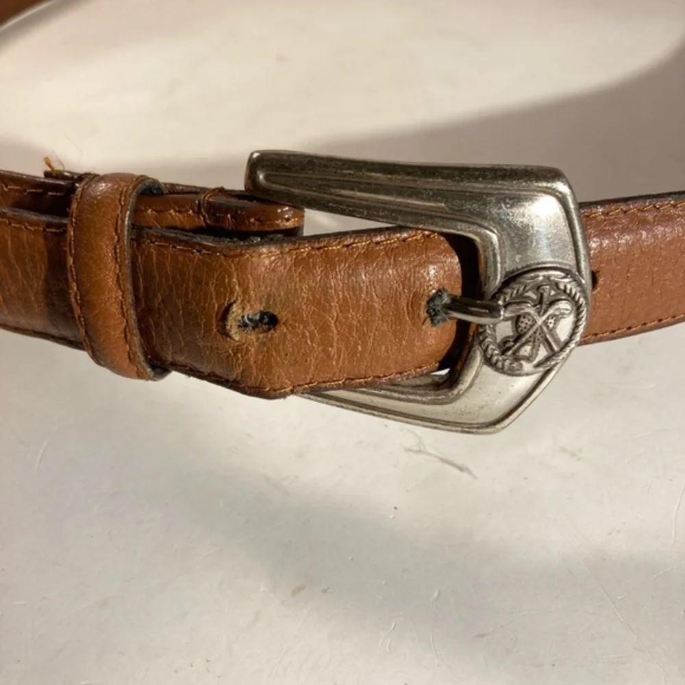 Vintage Colt American Brown Leather With Silver Medallions Golf Belt
